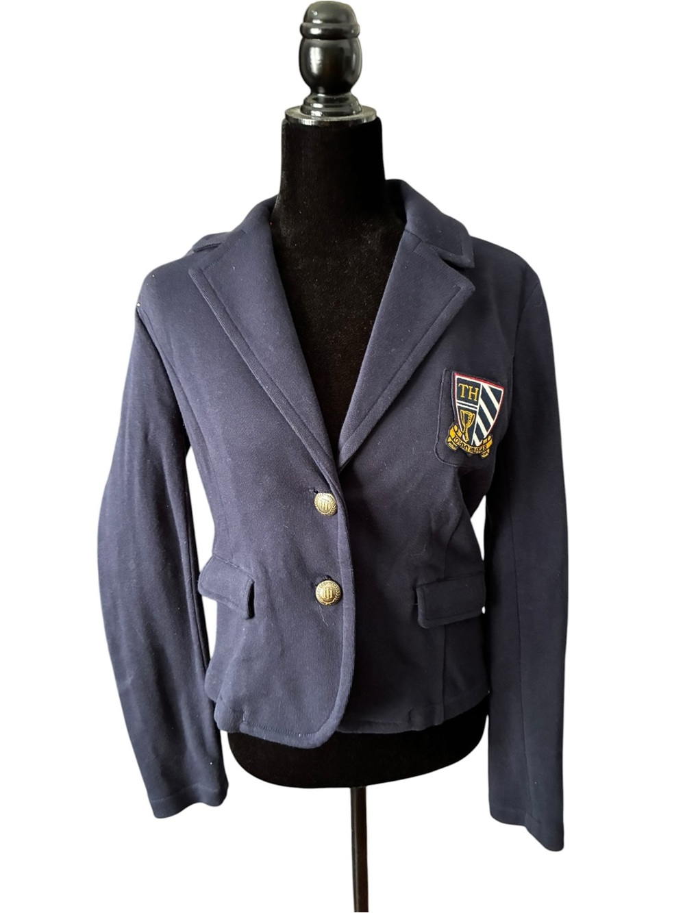 Tommy Hilfiger Navy Blazer with Embroidered Crest